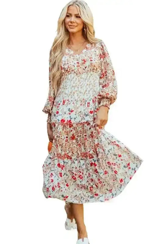 Floral Dresses Vintage Bloom Layered Dress