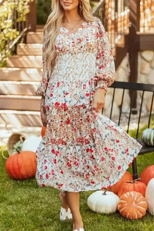 Floral Dresses Vintage Bloom Layered Dress