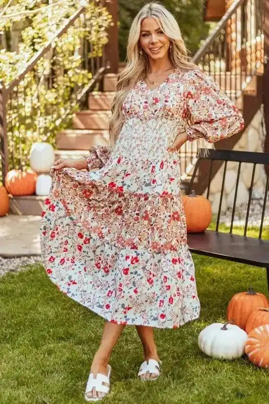 Floral Dresses Vintage Bloom Layered Dress