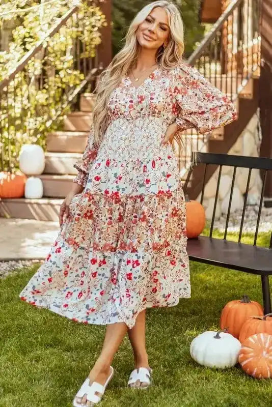 Floral Dresses Vintage Bloom Layered Dress