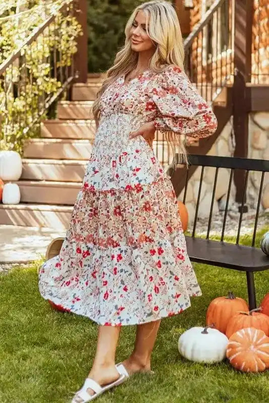 Floral Dresses Vintage Bloom Layered Dress