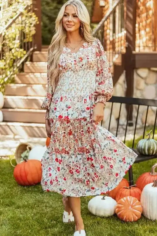 Floral Dresses Vintage Bloom Layered Dress