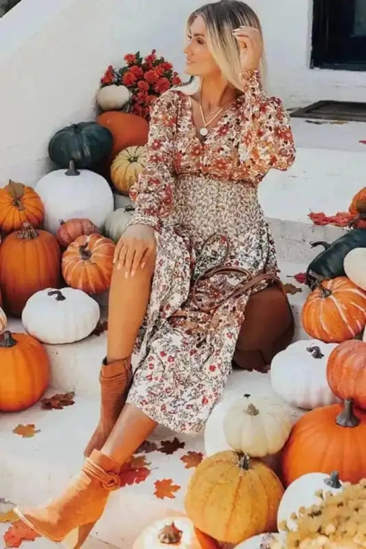 Floral Dresses Vintage Bloom Layered Dress