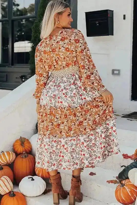 Floral Dresses Vintage Bloom Layered Dress