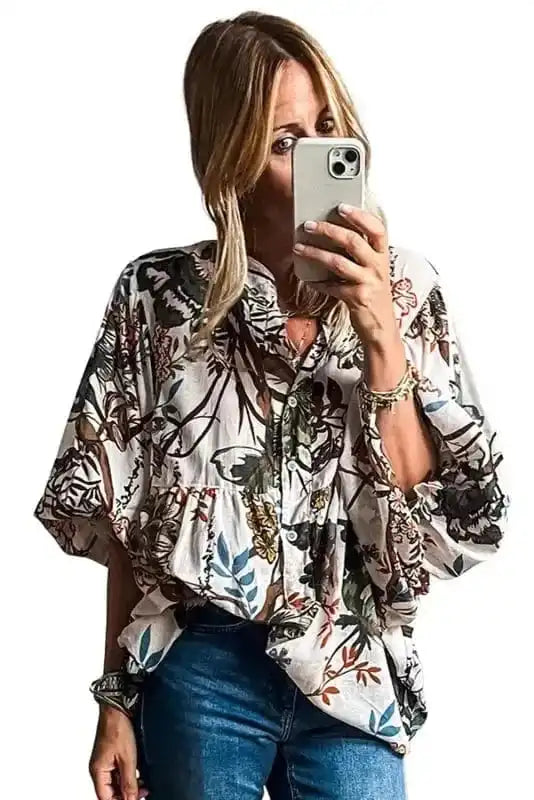 Floral Shirts Petal Puff Casual Shirt