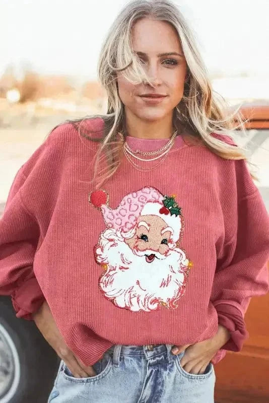 Graphic Orange Leopard Pumpkin Graphic Corded Sweatshirt