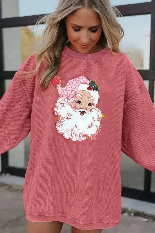 Graphic Orange Leopard Pumpkin Graphic Corded Sweatshirt