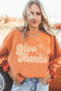 Graphic Orange Leopard Pumpkin Graphic Corded Sweatshirt