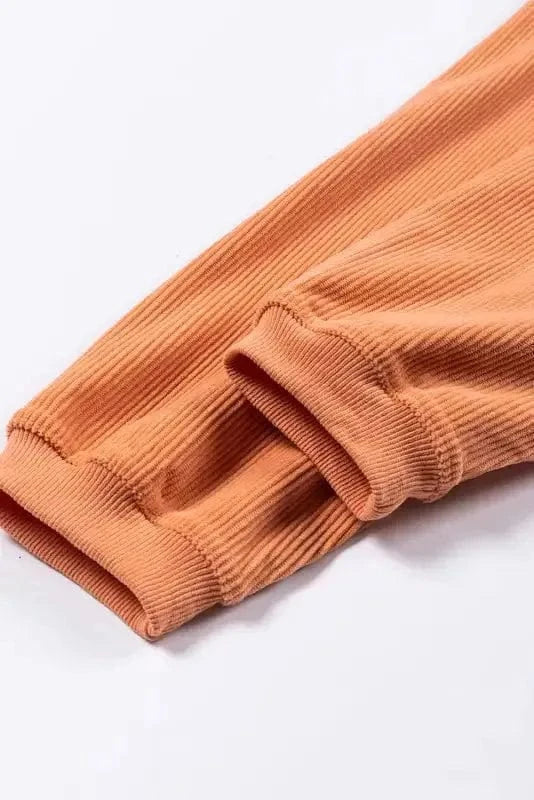 Graphic Orange Leopard Pumpkin Graphic Corded Sweatshirt