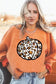 Graphic Orange Leopard Pumpkin Graphic Corded Sweatshirt