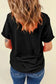 Graphic Tees Black Baseball Bowknot Graphic Casual Tee
