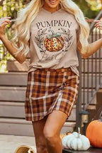 Graphic Tees PUMPKIN Leopard Bowknot T-Shirt