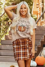 Graphic Tees PUMPKIN Leopard Bowknot T-Shirt