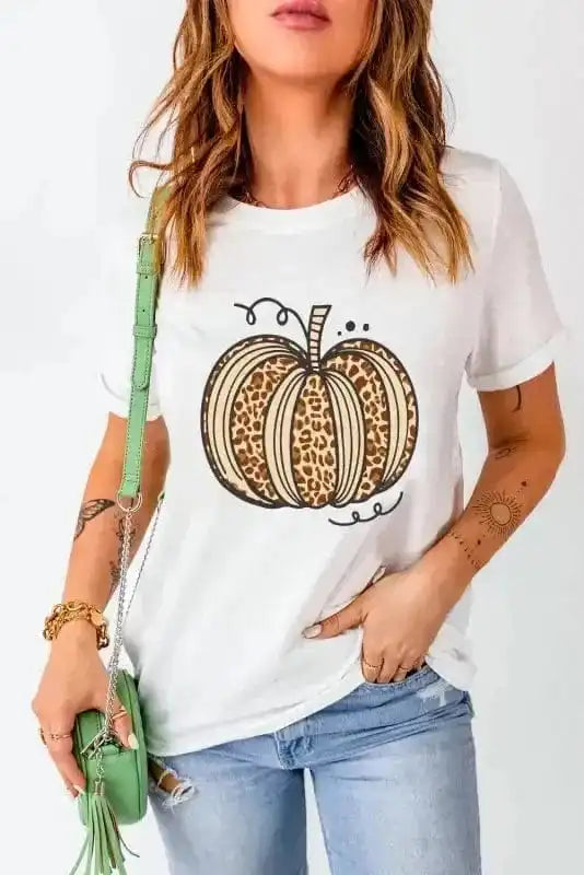 Graphic Tees Pumpkin & Leopard T-Shirt