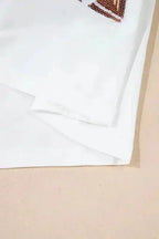 Graphic Tees Sequin Squad Rugby Cotton T-Shirt