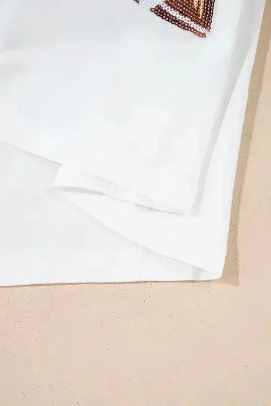 Graphic Tees Sequin Squad Rugby Cotton T-Shirt