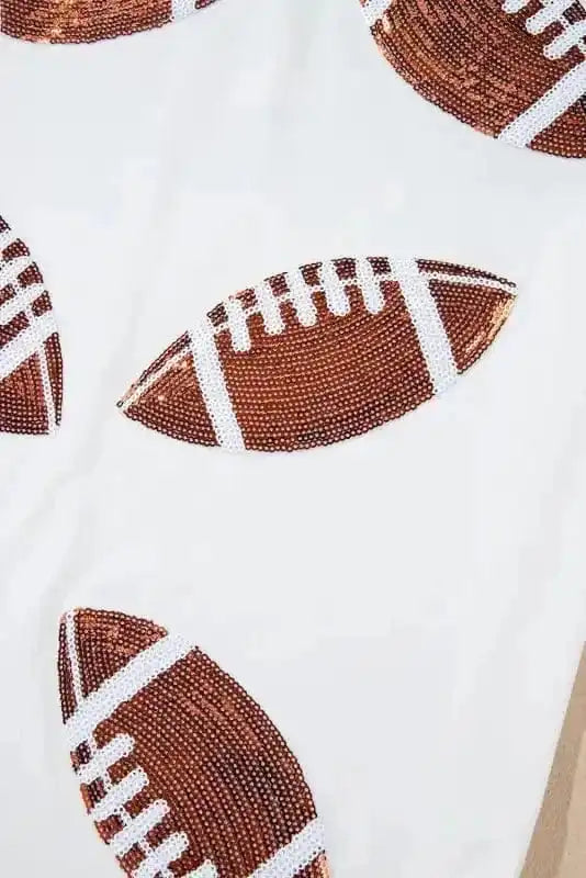 Graphic Tees Sequin Squad Rugby Cotton T-Shirt