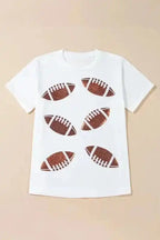 Graphic Tees Sequin Squad Rugby Cotton T-Shirt