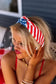 Hair Bands Multicolor / ONE SIZE / 100%Polyester Multicolor American Flag Bow Knot Wide Headband