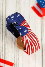 Hair Bands Multicolor / ONE SIZE / 100%Polyester Multicolor American Flag Bow Knot Wide Headband
