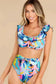 High Waist Swimsuits Ruffle High Waist Square Neck Bikini Set