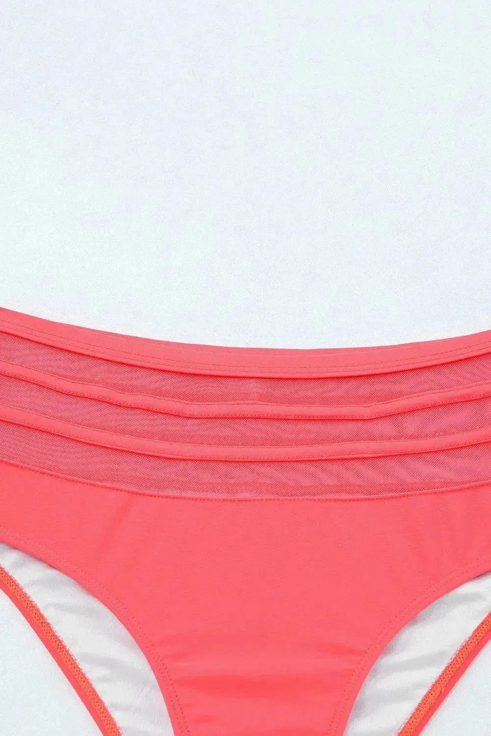 High Waist Swimsuits Scalloped Criss-Cross High Waist Bikini Set