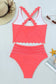 High Waist Swimsuits Scalloped Criss-Cross High Waist Bikini Set