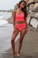 High Waist Swimsuits Scalloped Criss-Cross High Waist Bikini Set