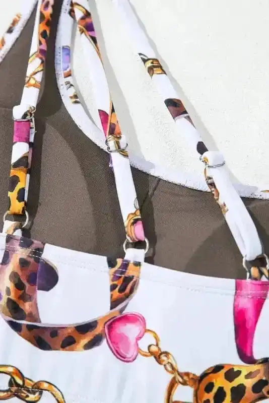 High Waisted Swimsuit Abstract Beauty Bikini