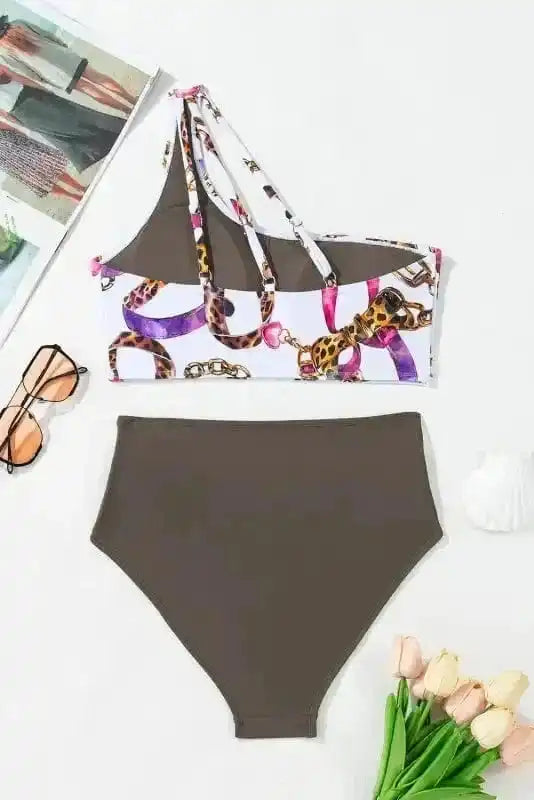 High Waisted Swimsuit Abstract Beauty Bikini