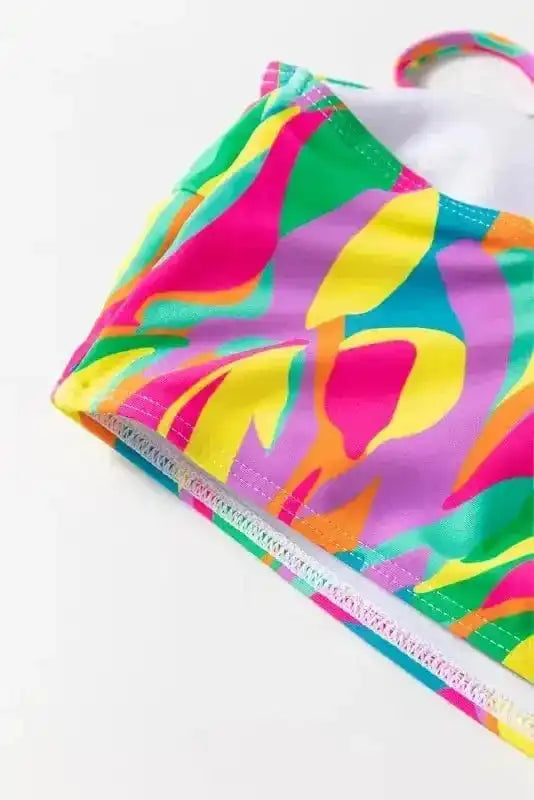 High Waisted Swimsuit Abstract High Waist Bikini Swimsuit
