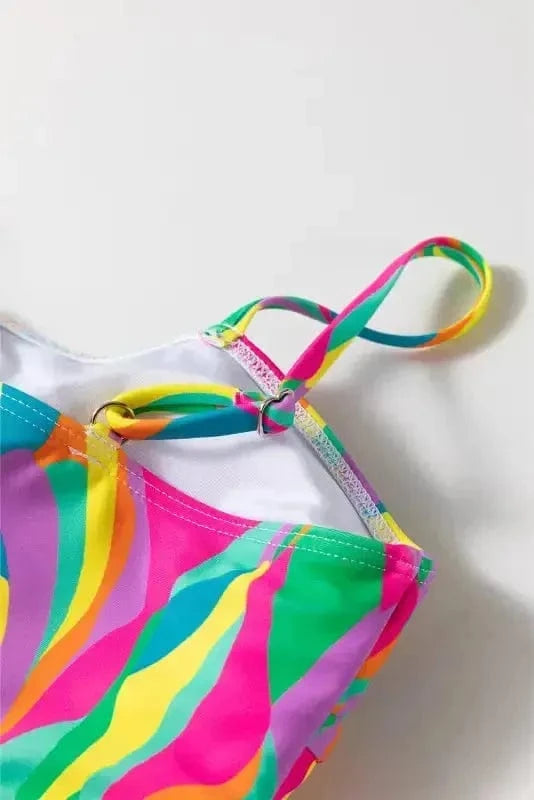 High Waisted Swimsuit Abstract High Waist Bikini Swimsuit