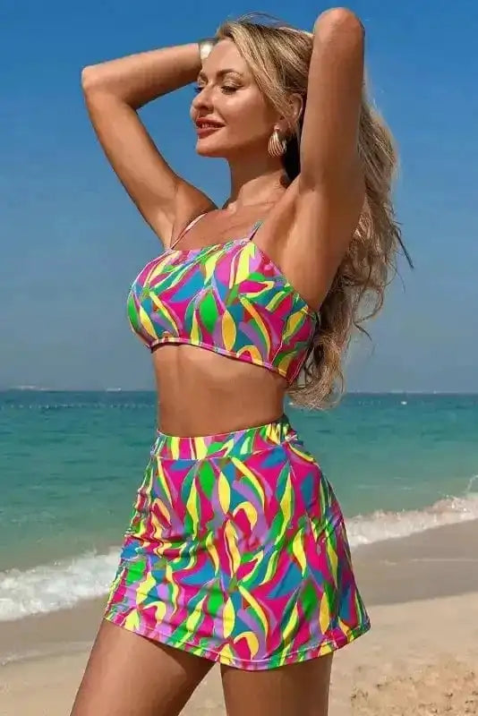 High Waisted Swimsuit Abstract High Waist Bikini Swimsuit