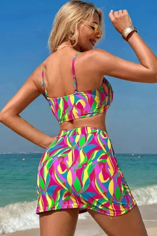 High Waisted Swimsuit Abstract High Waist Bikini Swimsuit