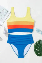High Waisted Swimsuit Blue Wave High Waist Bikini