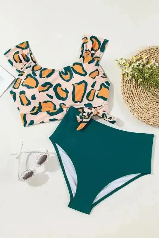 High Waisted Swimsuit Jungle Chic Bikini - High Waist