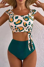 High Waisted Swimsuit Jungle Chic Bikini - High Waist