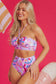 High Waisted Swimsuit Pink Floral High Waist Bikini