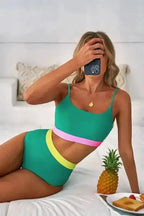 High Waisted Swimsuit Sea Green High Waist Bikini