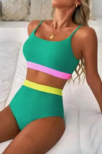 High Waisted Swimsuit Sea Green High Waist Bikini