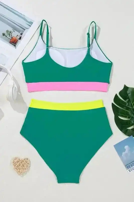 High Waisted Swimsuit Sea Green High Waist Bikini