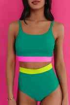 High Waisted Swimsuit Sea Green High Waist Bikini