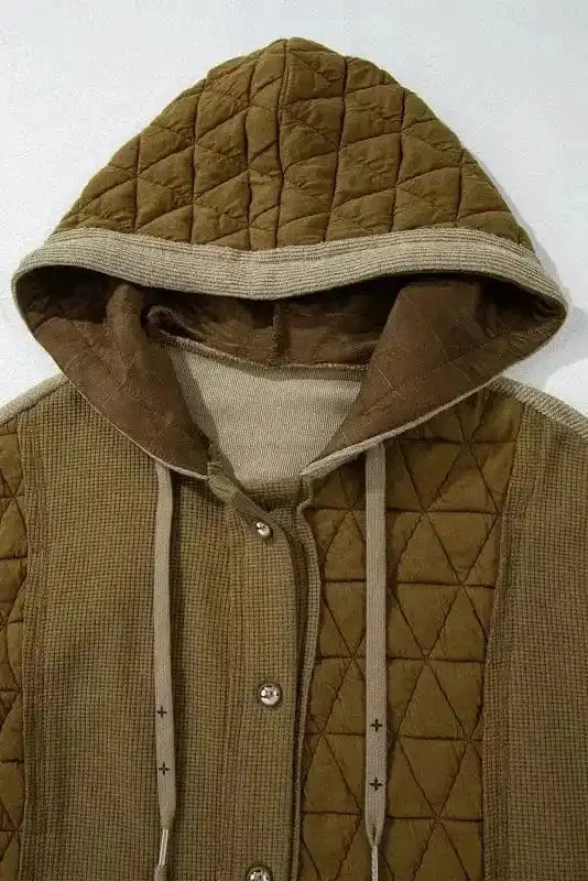 Hood Jackets Boho Quilted Hoodie Jacket