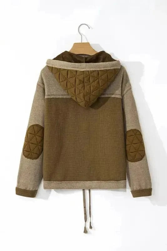 Hood Jackets Boho Quilted Hoodie Jacket