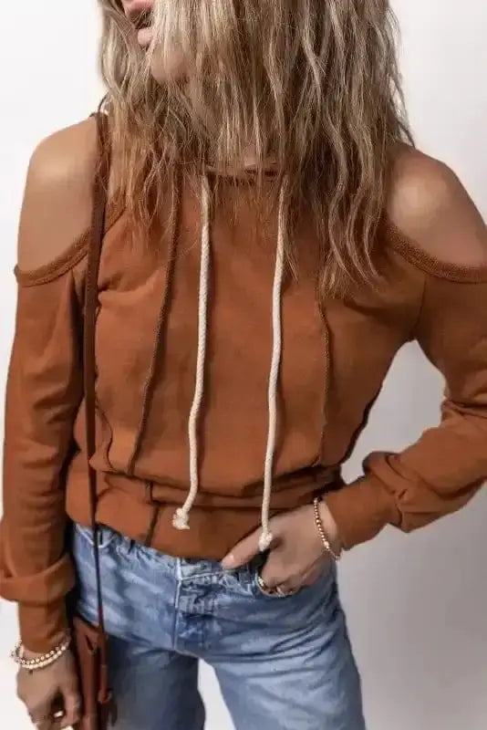 Cinnamon sleek street hoodie front view — Fashionfitz UK