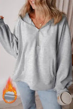 Hoodies Light Grey / S / 50%Polyester+50%Cotton Cozy Kangaroo Pocket Fleece Hoodie