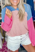 Hoodies Pink / S / 75%Polyester+20%Viscose+5%Elastane Casual Chroma Knit Hoodie