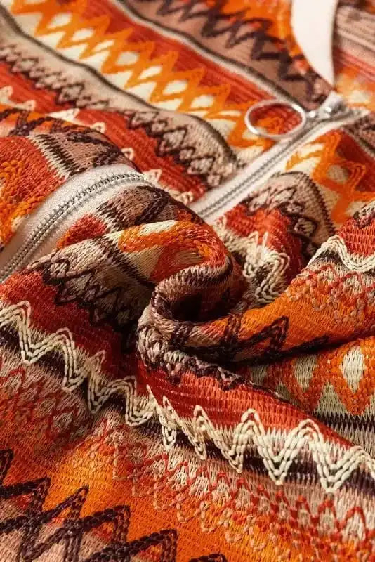 Jackets Boho Chic Stripe Zip Jacket