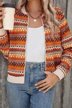 Jackets Boho Chic Stripe Zip Jacket