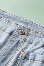 Jeans Beau Blue Acid-Washed Cropped Jeans